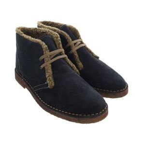 Daniela Fargion Navy Blue Suede Leather Lace Up Bootie-